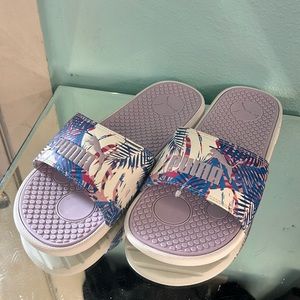 lavender puma slides